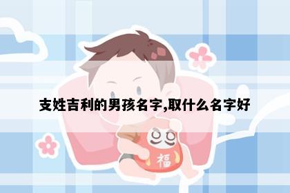支姓吉利的男孩名字,取什么名字好